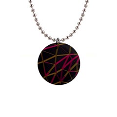 3d Lovely Geo Lines Xi 1  Button Necklace by Uniqued