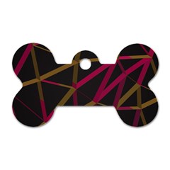 3d Lovely Geo Lines Xi Dog Tag Bone (one Side) by Uniqued