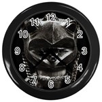 Creepy Women Mannequin Portrait Wall Clock (Black) Front