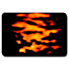 Orange Waves Abstract Series No2 Large Doormat  by DimitriosArt