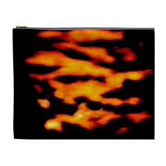 Orange Waves Abstract Series No2 Cosmetic Bag (xl) by DimitriosArt