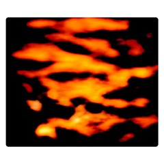 Orange Waves Abstract Series No2 Double Sided Flano Blanket (small)  by DimitriosArt