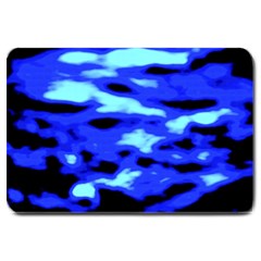 Blue Waves Abstract Series No11 Large Doormat  by DimitriosArt