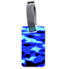 Blue Waves Abstract Series No11 Luggage Tag (one Side) by DimitriosArt