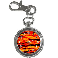 Red  Waves Abstract Series No14 Key Chain Watches by DimitriosArt