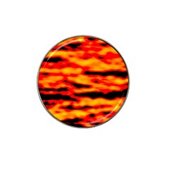 Red  Waves Abstract Series No14 Hat Clip Ball Marker (4 Pack) by DimitriosArt