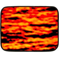 Red  Waves Abstract Series No14 Fleece Blanket (mini) by DimitriosArt