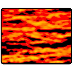 Red  Waves Abstract Series No14 Fleece Blanket (medium)  by DimitriosArt