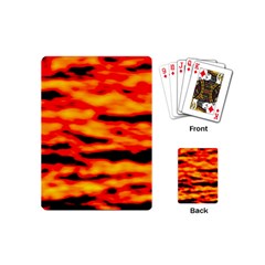 Red  Waves Abstract Series No14 Playing Cards Single Design (mini) by DimitriosArt