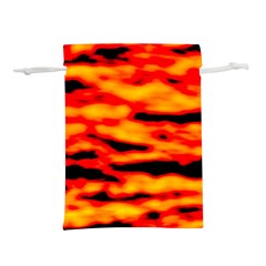 Red  Waves Abstract Series No14 Lightweight Drawstring Pouch (m) by DimitriosArt