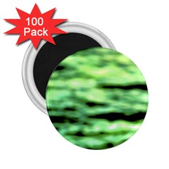 Green  Waves Abstract Series No13 2 25  Magnets (100 Pack)  by DimitriosArt