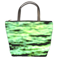 Green  Waves Abstract Series No13 Bucket Bag by DimitriosArt