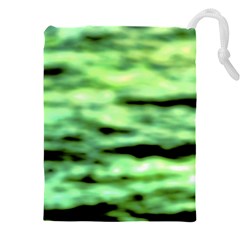 Green  Waves Abstract Series No13 Drawstring Pouch (5xl) by DimitriosArt