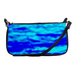 Blue Waves Abstract Series No12 Shoulder Clutch Bag by DimitriosArt