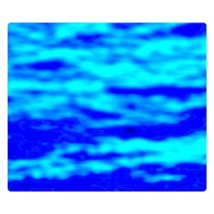 Blue Waves Abstract Series No12 Double Sided Flano Blanket (small)  by DimitriosArt