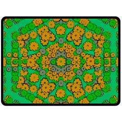 Stars Of Decorative Colorful And Peaceful  Flowers Fleece Blanket (large)  by pepitasart