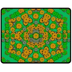 Stars Of Decorative Colorful And Peaceful  Flowers Fleece Blanket (medium)  by pepitasart