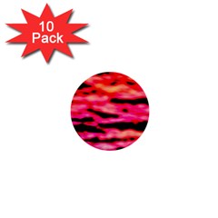 Red  Waves Abstract Series No15 1  Mini Buttons (10 Pack)  by DimitriosArt