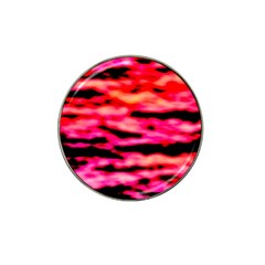 Red  Waves Abstract Series No15 Hat Clip Ball Marker (4 Pack) by DimitriosArt