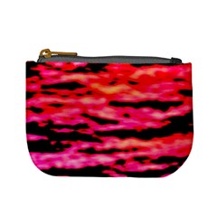 Red  Waves Abstract Series No15 Mini Coin Purse by DimitriosArt