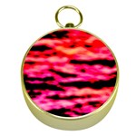 Red  Waves Abstract Series No15 Gold Compasses Front