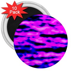 Purple  Waves Abstract Series No6 3  Magnets (10 Pack)  by DimitriosArt