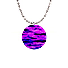 Purple  Waves Abstract Series No6 1  Button Necklace by DimitriosArt