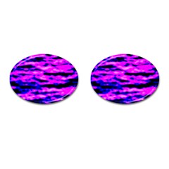 Purple  Waves Abstract Series No6 Cufflinks (oval) by DimitriosArt