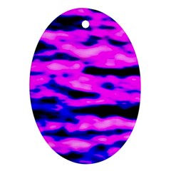 Purple  Waves Abstract Series No6 Oval Ornament (two Sides) by DimitriosArt