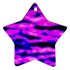 Purple  Waves Abstract Series No6 Star Ornament (two Sides) by DimitriosArt