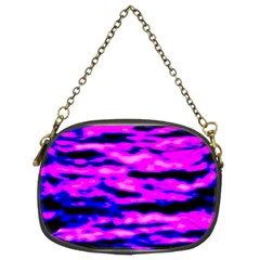 Purple  Waves Abstract Series No6 Chain Purse (two Sides) by DimitriosArt