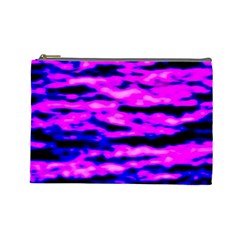 Purple  Waves Abstract Series No6 Cosmetic Bag (large) by DimitriosArt