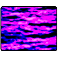 Purple  Waves Abstract Series No6 Fleece Blanket (medium)  by DimitriosArt