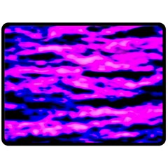 Purple  Waves Abstract Series No6 Double Sided Fleece Blanket (large)  by DimitriosArt