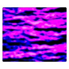 Purple  Waves Abstract Series No6 Double Sided Flano Blanket (small)  by DimitriosArt