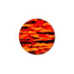 Red  Waves Abstract Series No17 Golf Ball Marker
