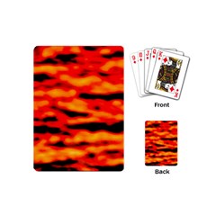 Red  Waves Abstract Series No17 Playing Cards Single Design (mini) by DimitriosArt