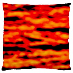 Red  Waves Abstract Series No17 Large Cushion Case (two Sides) by DimitriosArt