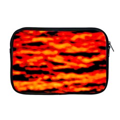 Red  Waves Abstract Series No17 Apple Macbook Pro 17  Zipper Case by DimitriosArt