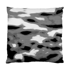 Black Waves Abstract Series No 1 Standard Cushion Case (one Side) by DimitriosArt
