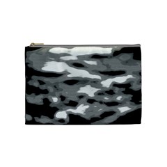 Black Waves Abstract Series No 1 Cosmetic Bag (medium) by DimitriosArt
