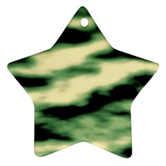 Green  Waves Abstract Series No14 Star Ornament (two Sides) by DimitriosArt