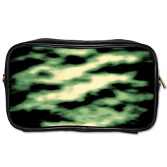 Green  Waves Abstract Series No14 Toiletries Bag (two Sides) by DimitriosArt