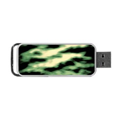 Green  Waves Abstract Series No14 Portable Usb Flash (one Side) by DimitriosArt