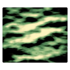 Green  Waves Abstract Series No14 Double Sided Flano Blanket (small)  by DimitriosArt