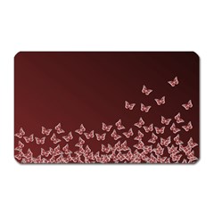 Red Gradient Butterflies Pattern, Nature Theme Magnet (rectangular) by Casemiro