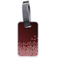 Red Gradient Butterflies Pattern, Nature Theme Luggage Tag (two Sides)