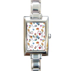 New Year Elements Rectangle Italian Charm Watch by SychEva