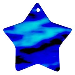 Blue Waves Abstract Series No13 Ornament (star) by DimitriosArt