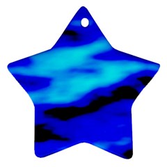 Blue Waves Abstract Series No13 Star Ornament (two Sides) by DimitriosArt